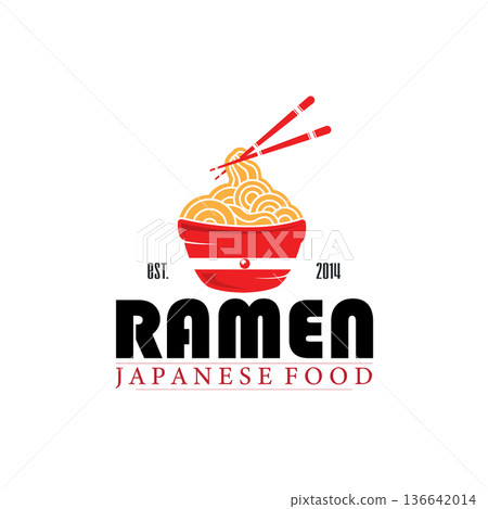 authentic ramen noodle logo design modern delicious japanese food, templet symbol illustration authentic ramen noodle logo design modern delicious japanese food, templet symbol illustration 136642014