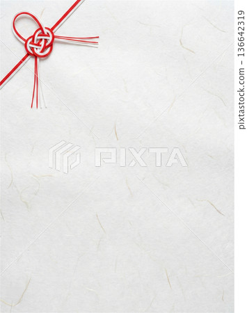 Mizuhiki decorative Japanese paper margin space celebration background texture design 136642319