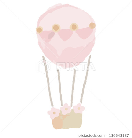 Watercolor kids illustration material for kindergartens, nurseries, and pediatrics | Balloon illustration Watercolor kids illustration material for kindergartens, nurseries, and pediatrics | Balloon illustration 136643187