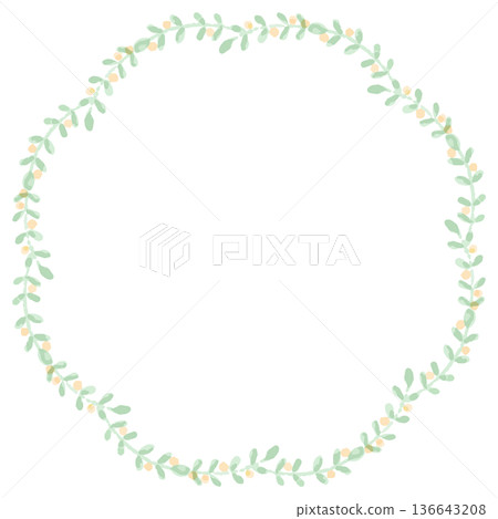 適用於幼兒園、托兒所和兒科的水彩兒童插畫素材 | 葉子邊框素材 136643208