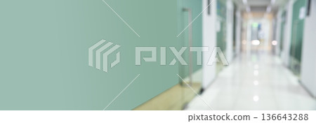 Banner Business office Blurred background meeting room light bokeh education event in company. Banner Blurry abstract background conference room. Blur background office empty room with copy space 136643288