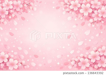 蓬鬆的櫻花背景圖 136643392