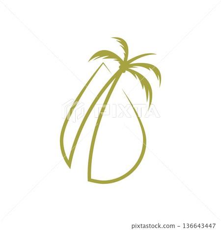 Palm oil logo vector flat design template 136643447