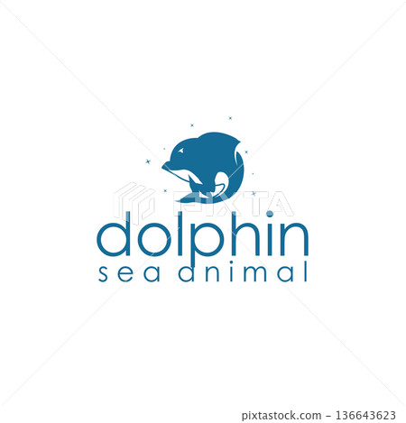 Cute friendly dolphin logo suitable for brand design 136643623