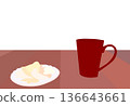 cup of coffee and cake 136643661