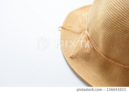 brown hat isolated on white background, vintage cloth style brown hat isolated on white background, vintage cloth style 136643833