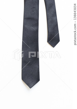 black necktie isolated on white background, father day concept and business style black necktie isolated on white background, father day concept and business style 136643834