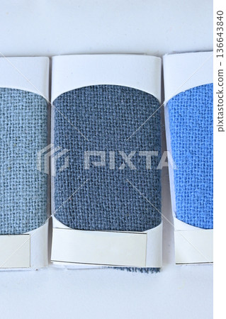 sample color shade of blue fabric textile of clothing industry 136643840