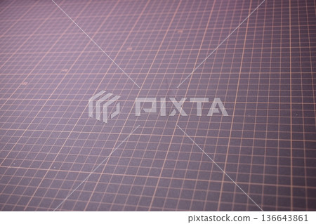 black cutting mat board background with line and scale measure guide pattern for object art design 136643861