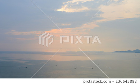 beautiful view of sea and sky in the morning, natural background beautiful view of sea and sky in the morning, natural background 136643888