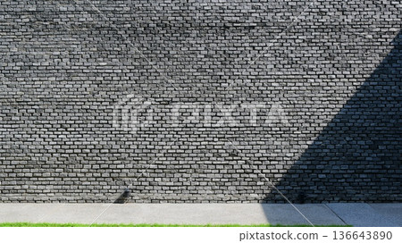 grey brick wall background design with shadow grey brick wall background design with shadow 136643890