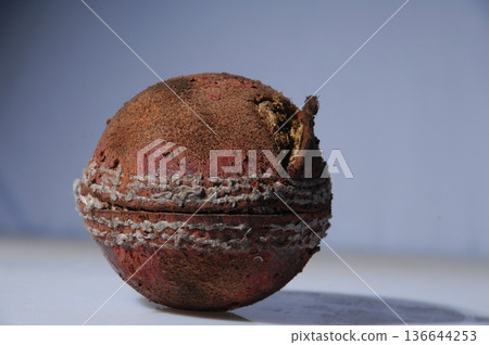 Old Cricket Ball 136644253