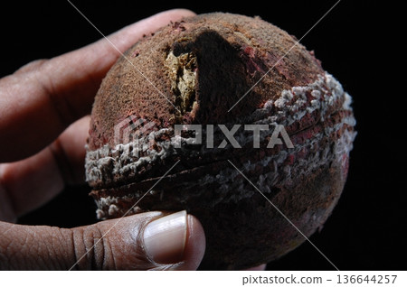 Old Cricket Ball 136644257