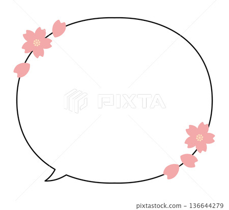 圓形，有櫻花圖案（尾部朝外） 136644279