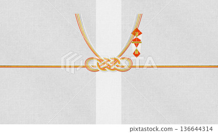 時尚現代的日本和紙以及「花柳淡路結」水引，適用於慶祝活動和喜慶場合。 136644314