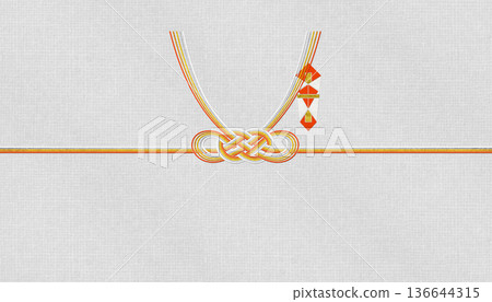 時尚現代的日本和紙以及「花柳淡路結」水引，適用於慶祝活動和喜慶場合。 136644315