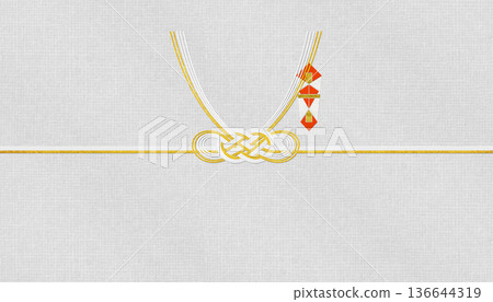 時尚現代的日本和紙以及「花柳淡路結」水引，適用於慶祝活動和喜慶場合。 136644319