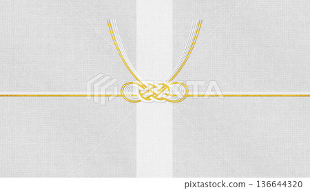 時尚現代的日本和紙以及「花柳淡路結」水引，適用於慶祝活動和喜慶場合。 136644320