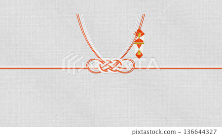 時尚現代的日本和紙以及「花柳淡路結」水引，適用於慶祝活動和喜慶場合。 136644327