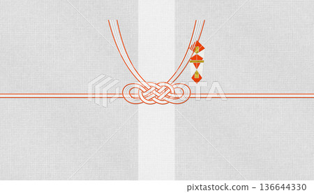 時尚現代的日本和紙以及「花柳淡路結」水引，適用於慶祝活動和喜慶場合。 136644330