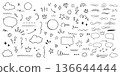 Hand Drawn Doodle Elements Collection with Arrows Stars Speech Bubbles Hearts and Decorative Icons Vector Set 136644444