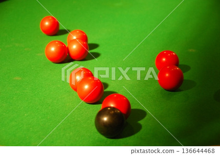 Billiard Balls on a Table Billiard Balls on a Table 136644468