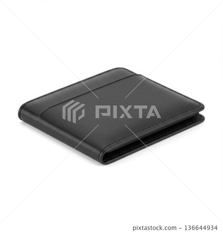 Black Leather Wallet on White Background Black Leather Wallet on White Background 136644934