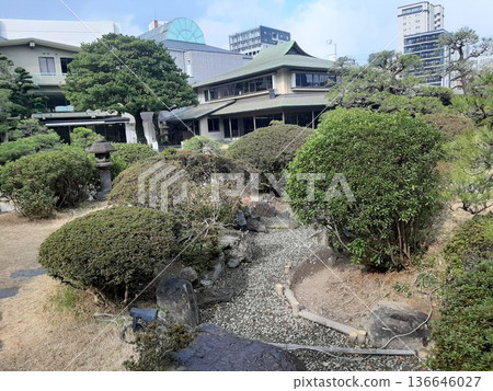 Garden scenery surrounded by fresh greenery 136646027