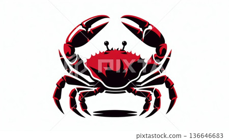 Red And Black Pixel Art Crab Illustration 136646683
