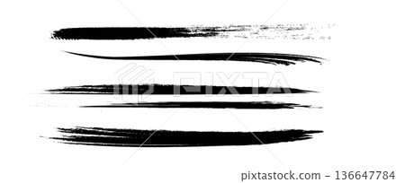 Hand drawn Japanese style ink brush strokes 136647784