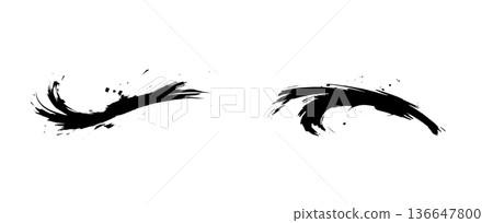 手繪日式墨水筆觸 手繪日式墨水筆觸 136647800