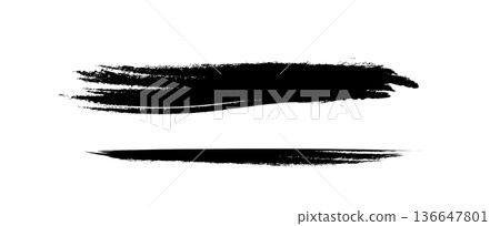 Hand drawn Japanese style ink brush strokes Hand drawn Japanese style ink brush strokes 136647801