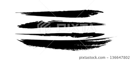 Hand drawn Japanese style ink brush strokes 136647802