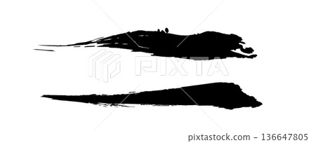 Hand drawn Japanese style ink brush strokes 136647805
