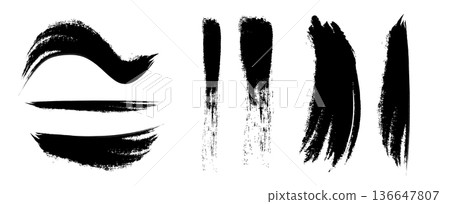 手繪日式墨水筆觸 手繪日式墨水筆觸 136647807