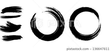 手繪日式墨水筆觸 手繪日式墨水筆觸 136647811