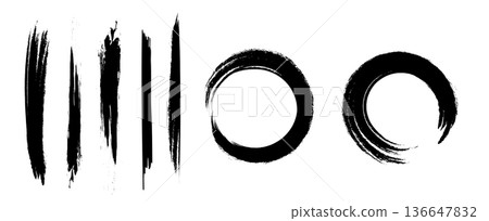 手繪日式墨水筆觸 手繪日式墨水筆觸 136647832