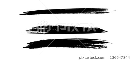 Hand drawn Japanese style ink brush strokes Hand drawn Japanese style ink brush strokes 136647844