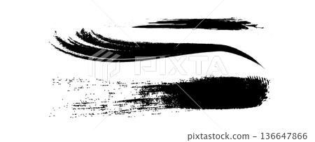 Hand drawn Japanese style ink brush strokes 136647866