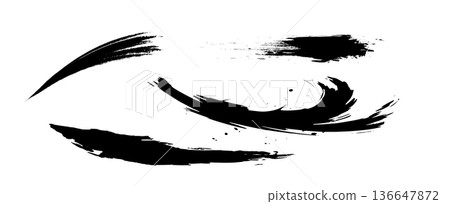 Hand drawn Japanese style ink brush strokes Hand drawn Japanese style ink brush strokes 136647872