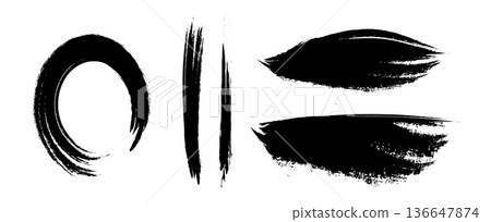 手繪日式墨水筆觸 手繪日式墨水筆觸 136647874