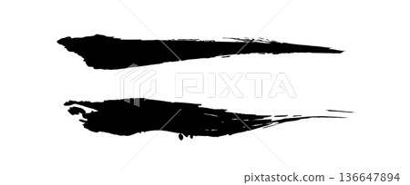 Hand drawn Japanese style ink brush strokes 136647894
