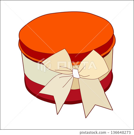 Vector illustration red gift box isolated on white background 136648273