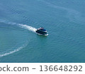 Sea summer vacation. Aerial motorboat. Yacht boat tour. Luxury boat yachting. Motorboat sailing at sea. Luxury charter yacht in sea. Motor yacht luxury vessel. Sea motor boat. Ocean breeze 136648292