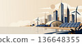 wind turbine, clean energy, city 136648355