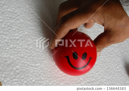 Red Stress Ball closeup Red Stress Ball closeup 136648383