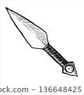 Vector illustration of a single dagger knife  136648425
