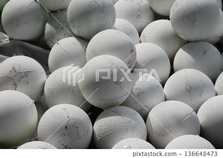 White color Balls closeup White color Balls closeup 136648473