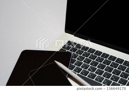 Laptop, smartphone, tablet and pen Laptop, smartphone, tablet and pen 136649170