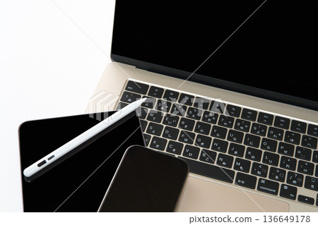Laptop, smartphone, tablet and pen Laptop, smartphone, tablet and pen 136649178